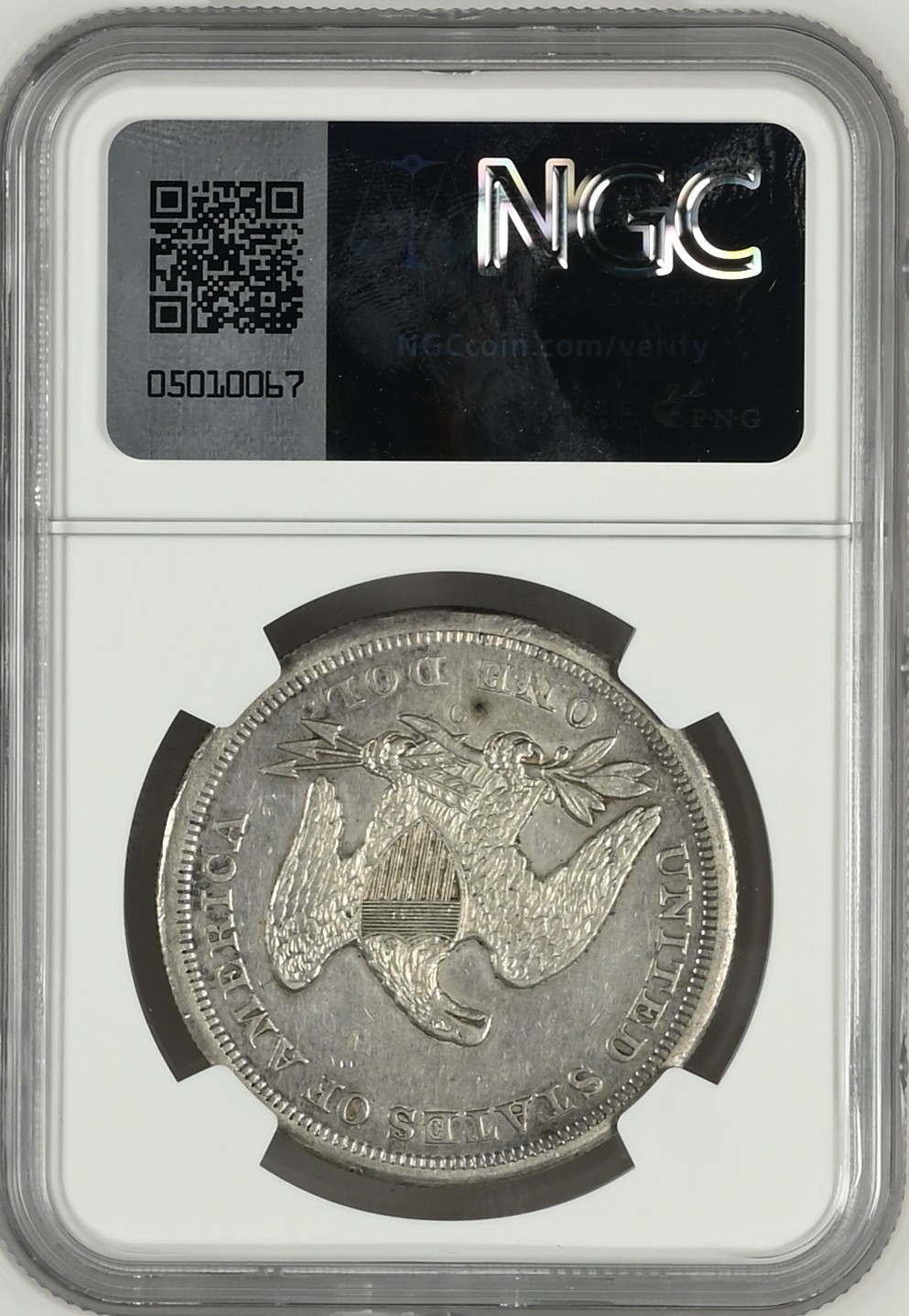 长老汇兔年精选第二场 1860 O美国坐姿女神一美元银币，O记出品，早期很贵