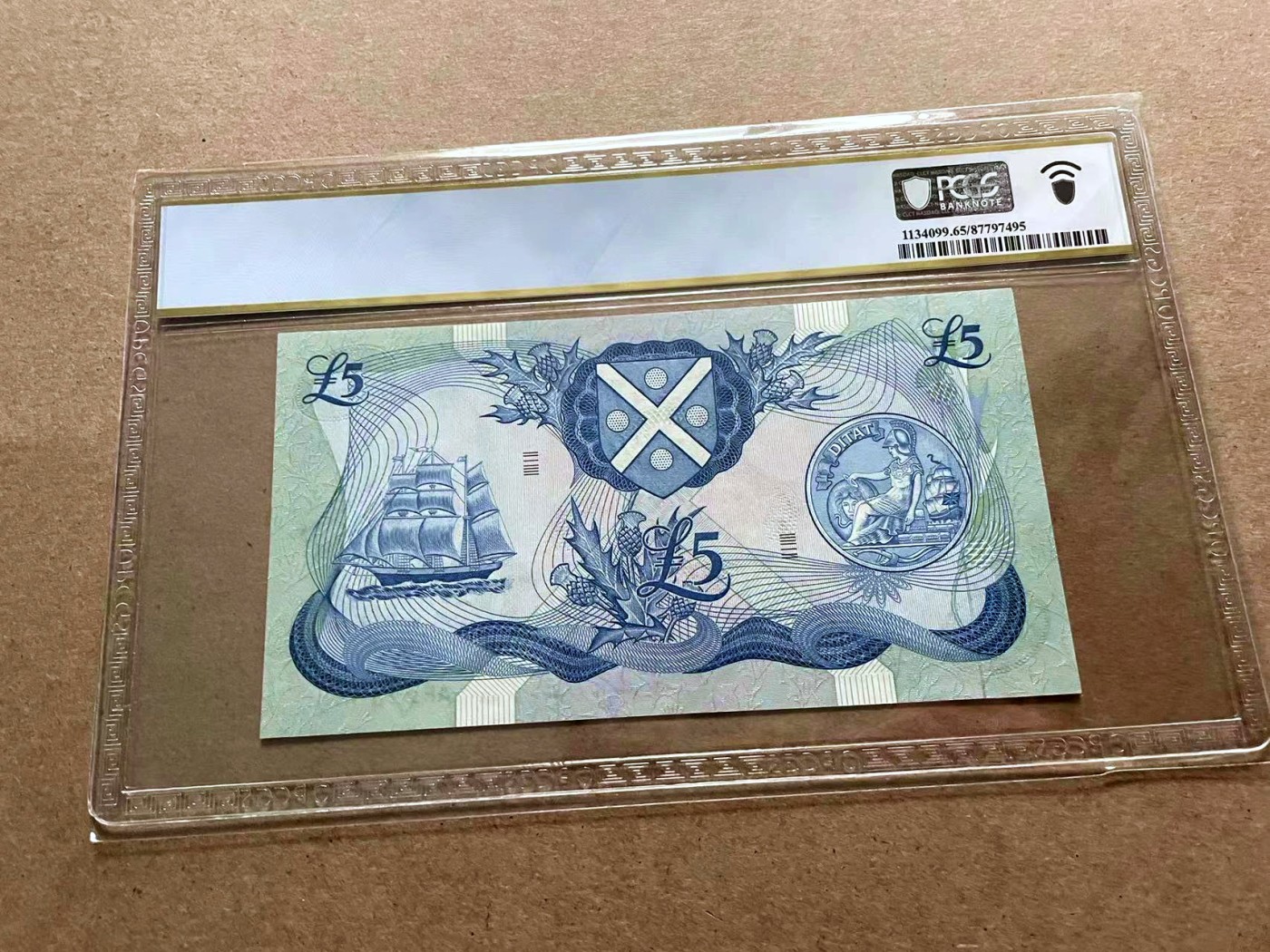 【Blue Auction】✨世界纸币精拍第432期——新年首拍 苏格兰 1974年5镑 PCGS65EPQ 