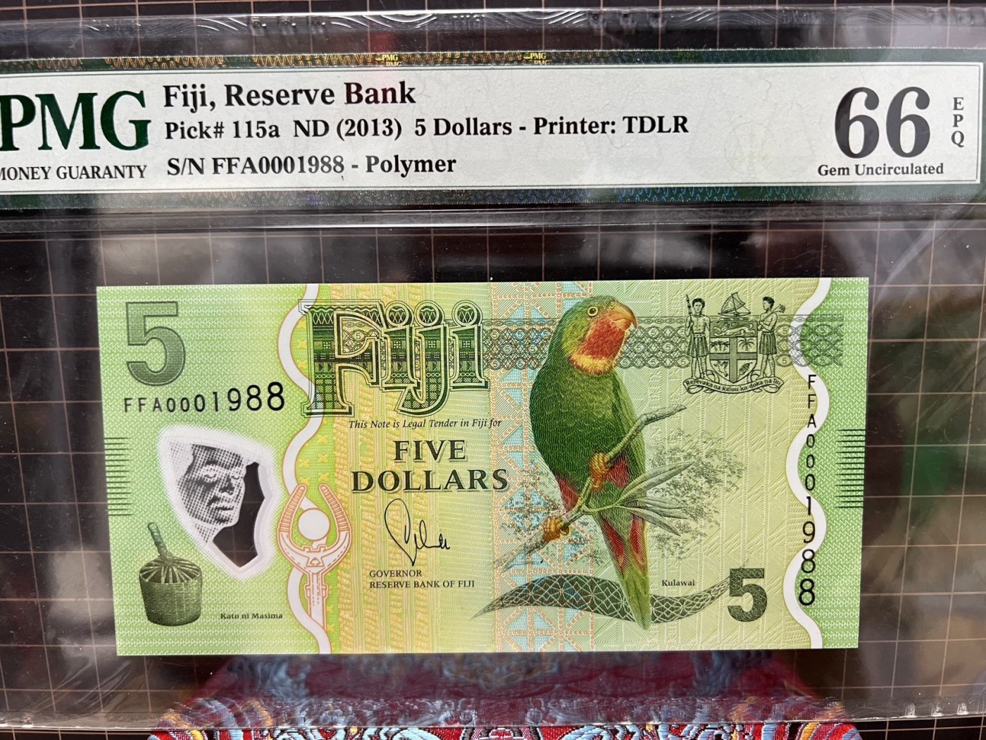 【Blue Auction】✨世界纸币精拍第432期——新年首拍 【首发1988倒置号 全同号】斐济 2013年5-100元 PMG67EPQ-66EPQ