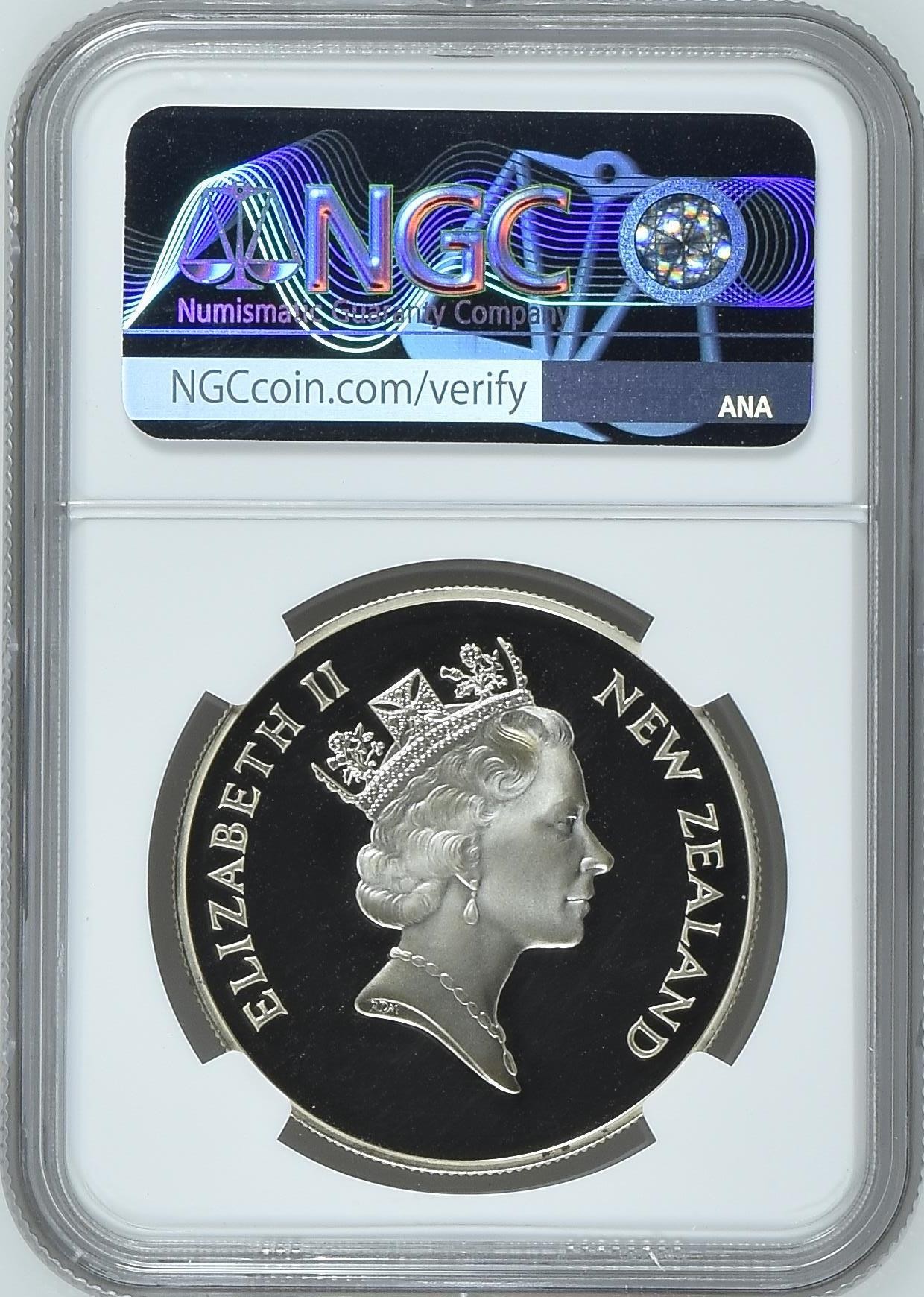 长老汇兔年精选第二场 1997 新西兰鞍背鸟5元精制银币，NGC PF69UC，亚军分，更高分仅有两枚