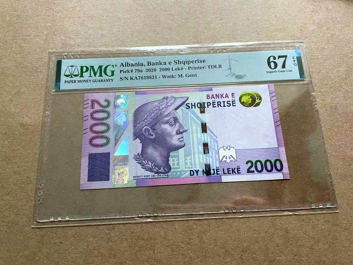 【Blue Auction】✨世界纸币精拍第432期——新年首拍 阿尔巴尼亚 2020年2000列克 PMG67EPQ 