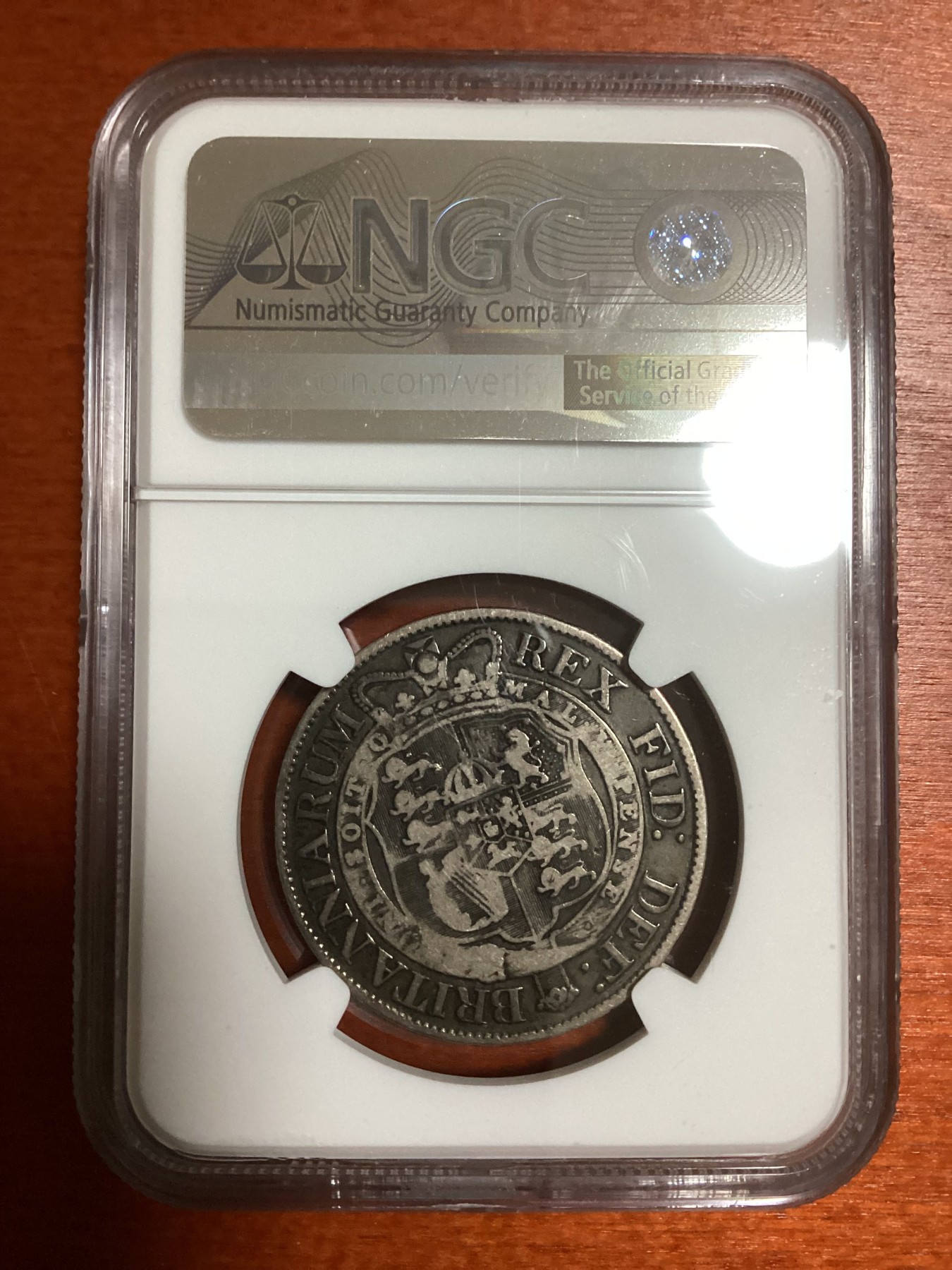 长老汇兔年精选第二场 1819 英国乔治三世1/2克朗银币，NGC VF30分