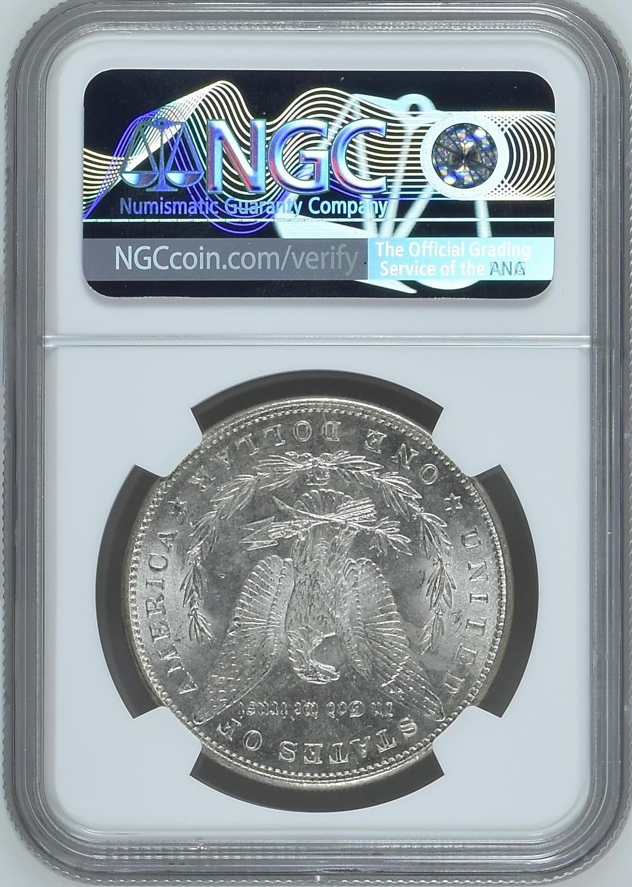 长老汇兔年精选第二场 1888美国摩根一美元银币，NGC MS63分，吉祥年份