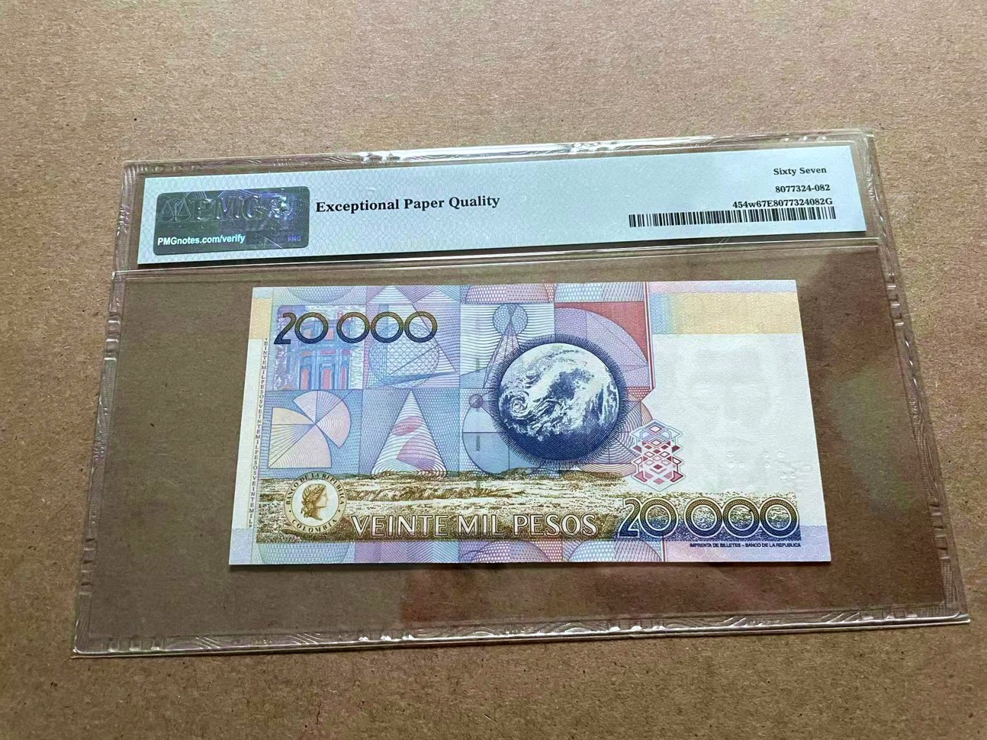 【Blue Auction】✨世界纸币精拍第432期——新年首拍 哥伦比亚 2010年20000比索 PMG67EPQ 高分