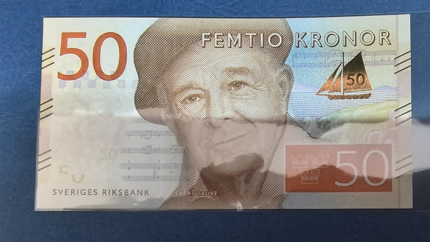瑞典2015年50克朗 欧洲纸币 实物图 UNC