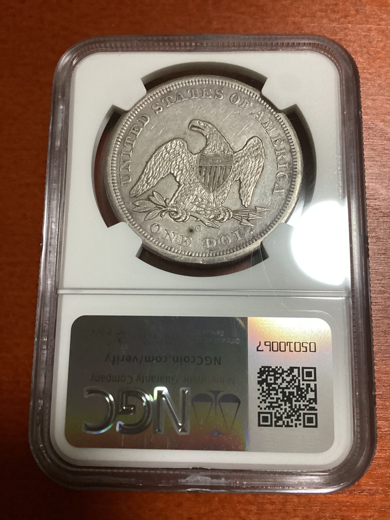 长老汇兔年精选第二场 1860 O美国坐姿女神一美元银币，O记出品，早期很贵