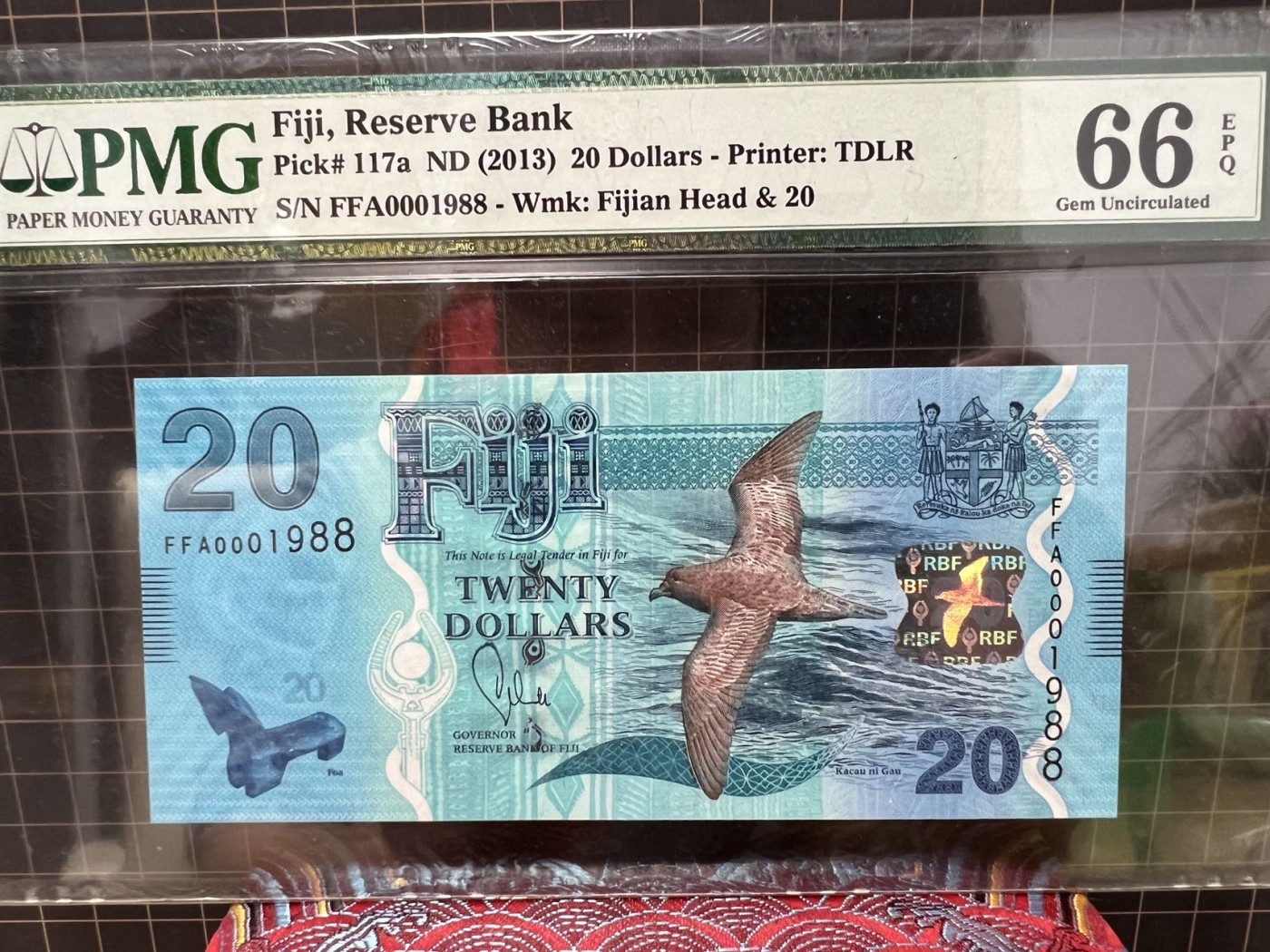 【Blue Auction】✨世界纸币精拍第432期——新年首拍 【首发1988倒置号 全同号】斐济 2013年5-100元 PMG67EPQ-66EPQ