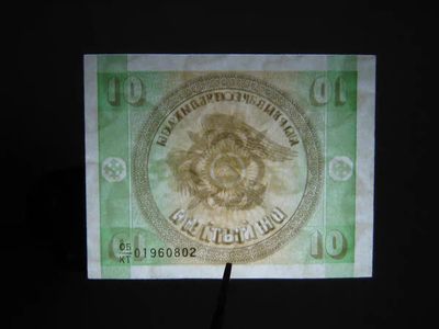 240228 吉尔吉斯斯坦10沙姆1993年全新UNC外国钱币保真收藏纸钞秃鹰图案