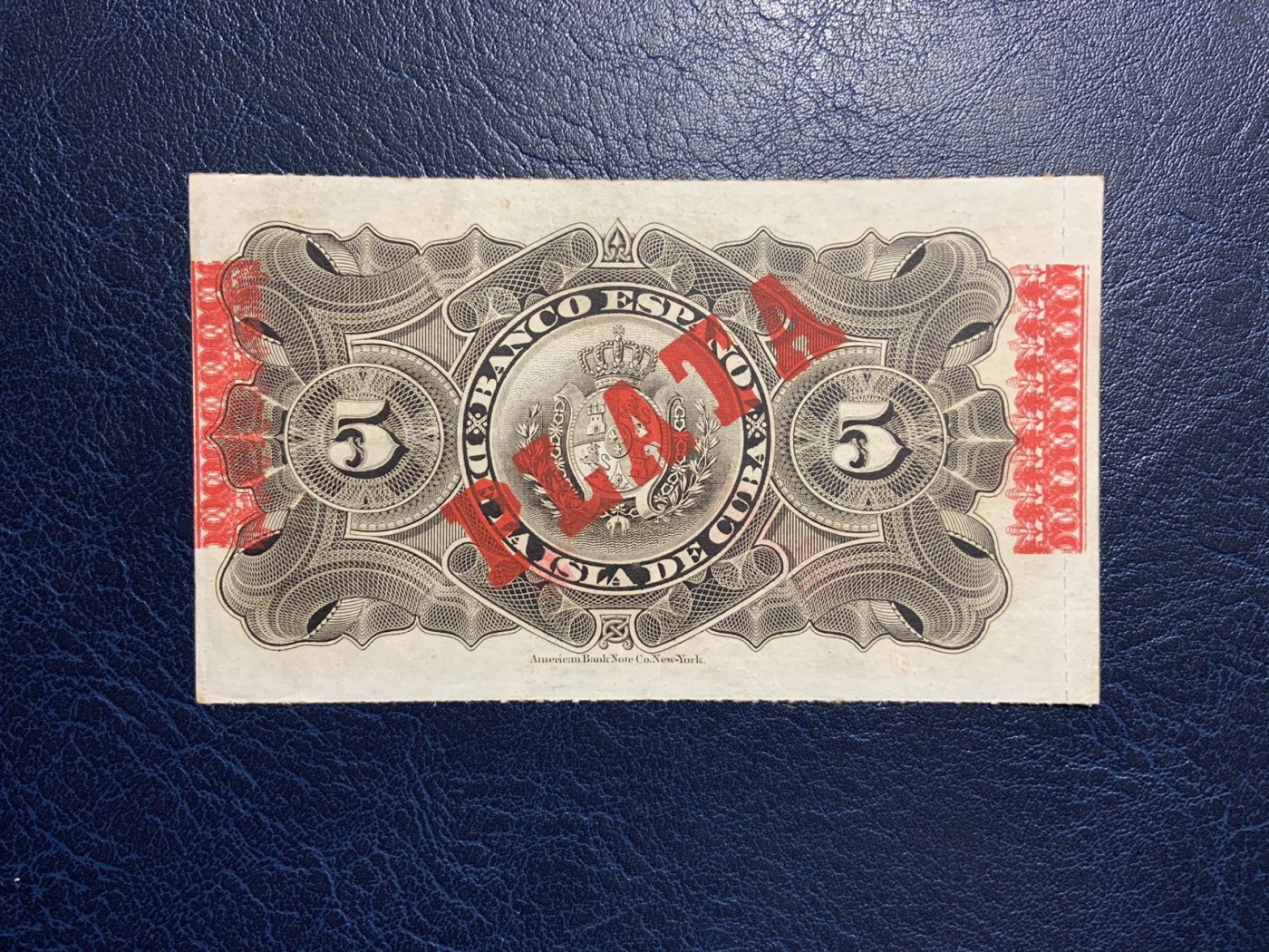 收藏联盟Quantum Auction 第323期拍卖 (需要寄存以及更改收货地址请提前告知) 古巴1896年5比索(加盖银币字样) 品相如图 非全新 美钞代印