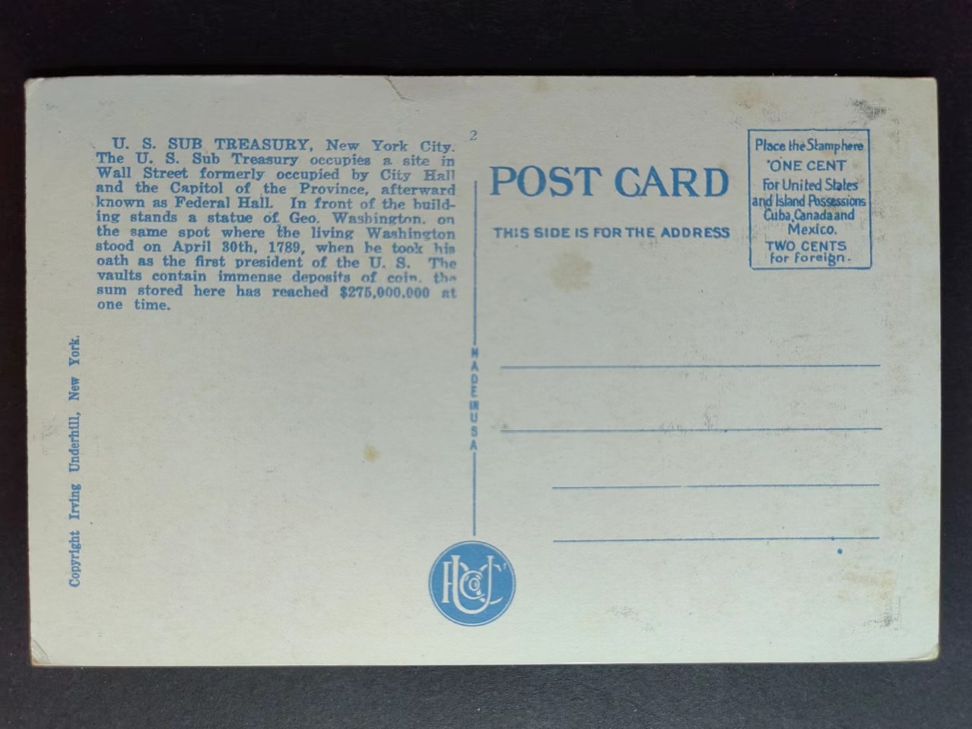 明信片✌（拍卖场）精品🔥专场 第④⑧场 纽约市财政部