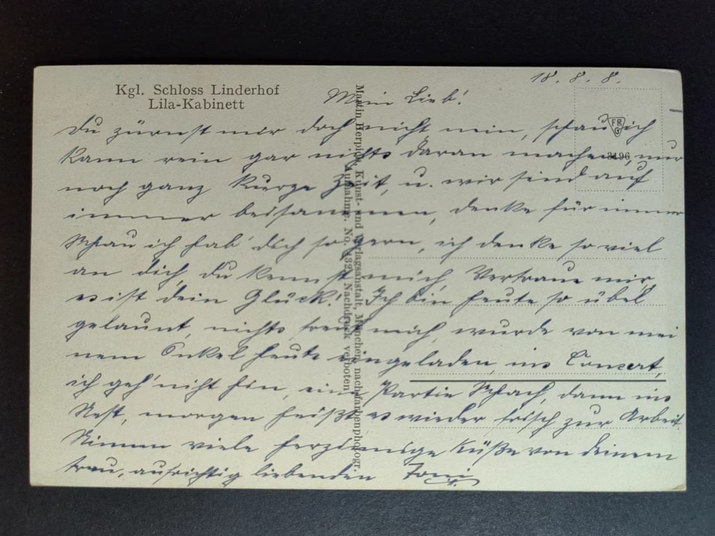 明信片✌（拍卖场）精品🔥专场 第④⑧场 德国-林德霍夫宫紫色内阁