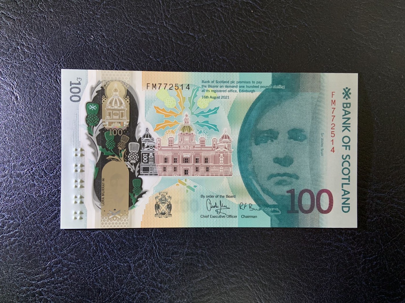 收藏联盟Quantum Auction 第323期拍卖 (需要寄存以及更改收货地址请提前告知) 苏格兰银行2021年100镑 品相全新UNC 苏格兰女性医学先驱芙罗拉·默里医生