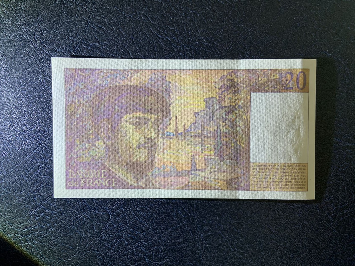 收藏联盟Quantum Auction 第323期拍卖 (需要寄存以及更改收货地址请提前告知) 法国1997年20法郎 品相全新UNC 号码无4 音乐家 彪西德