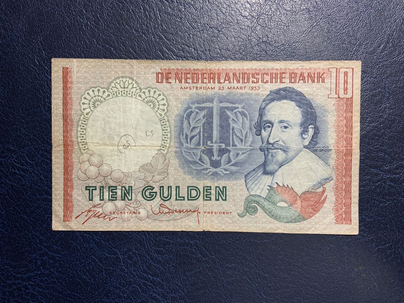 收藏联盟Quantum Auction 第323期拍卖 (需要寄存以及更改收货地址请提前告知) 荷兰1953年10盾 品相如图 法学家 格劳秀斯