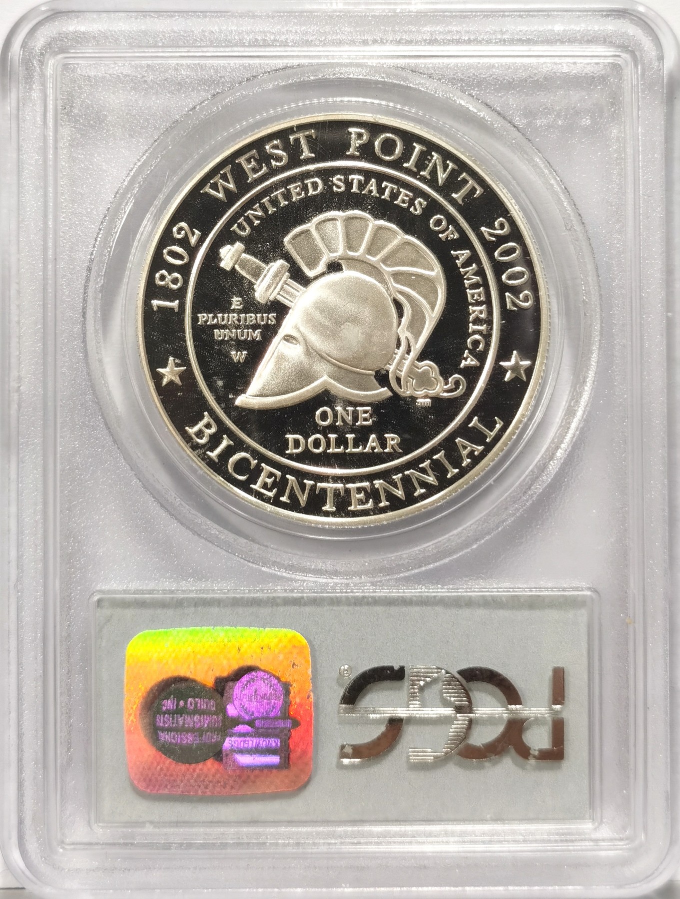 博洋堂世界钱币拍卖第064期（全场包邮） 2002年美国西点军校建校200周年纪念银币PCGS-PR69DCAM，克劳斯获奖币，在2004年获得最佳克朗型硬币奖（Best Crown）。PROOF精制币，状态极佳