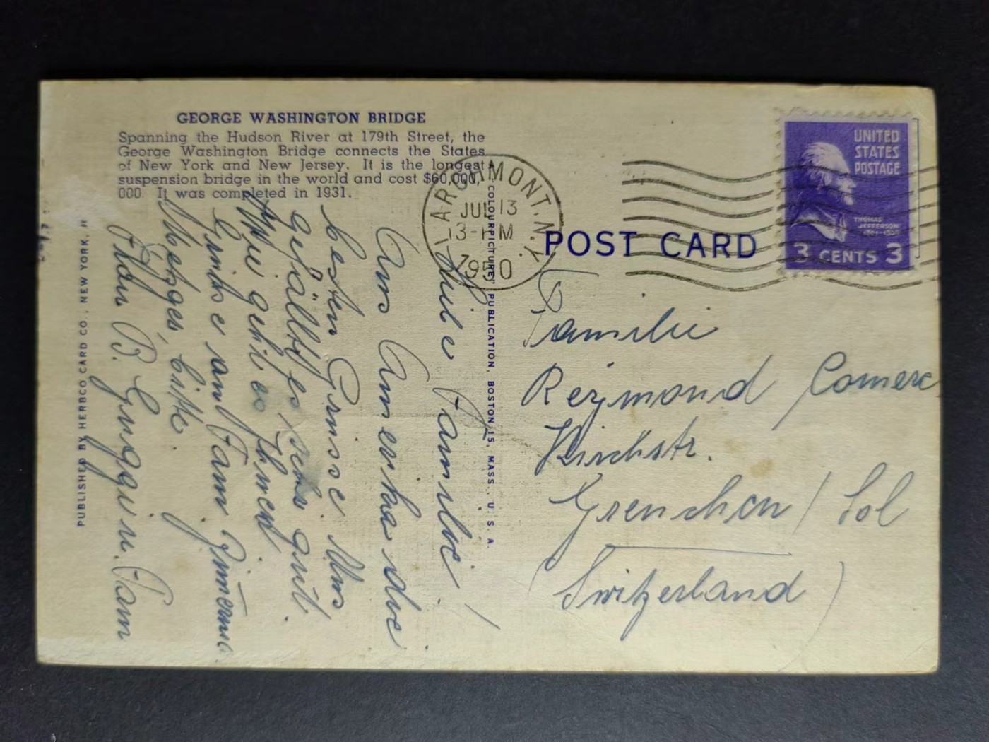 明信片✌（拍卖场）精品🔥专场 第④⑧场 乔治·华盛顿大桥，晚上，纽约