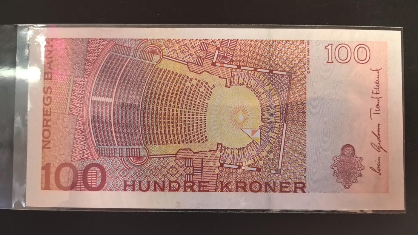 挪威2010年100克朗 实物图 欧洲纸币 UNC