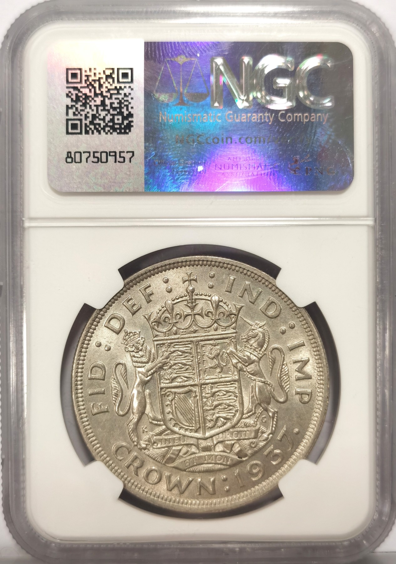 博洋堂世界钱币拍卖第064期（全场包邮） NGC MS64 英国1937年乔治六世登基1克朗大银币