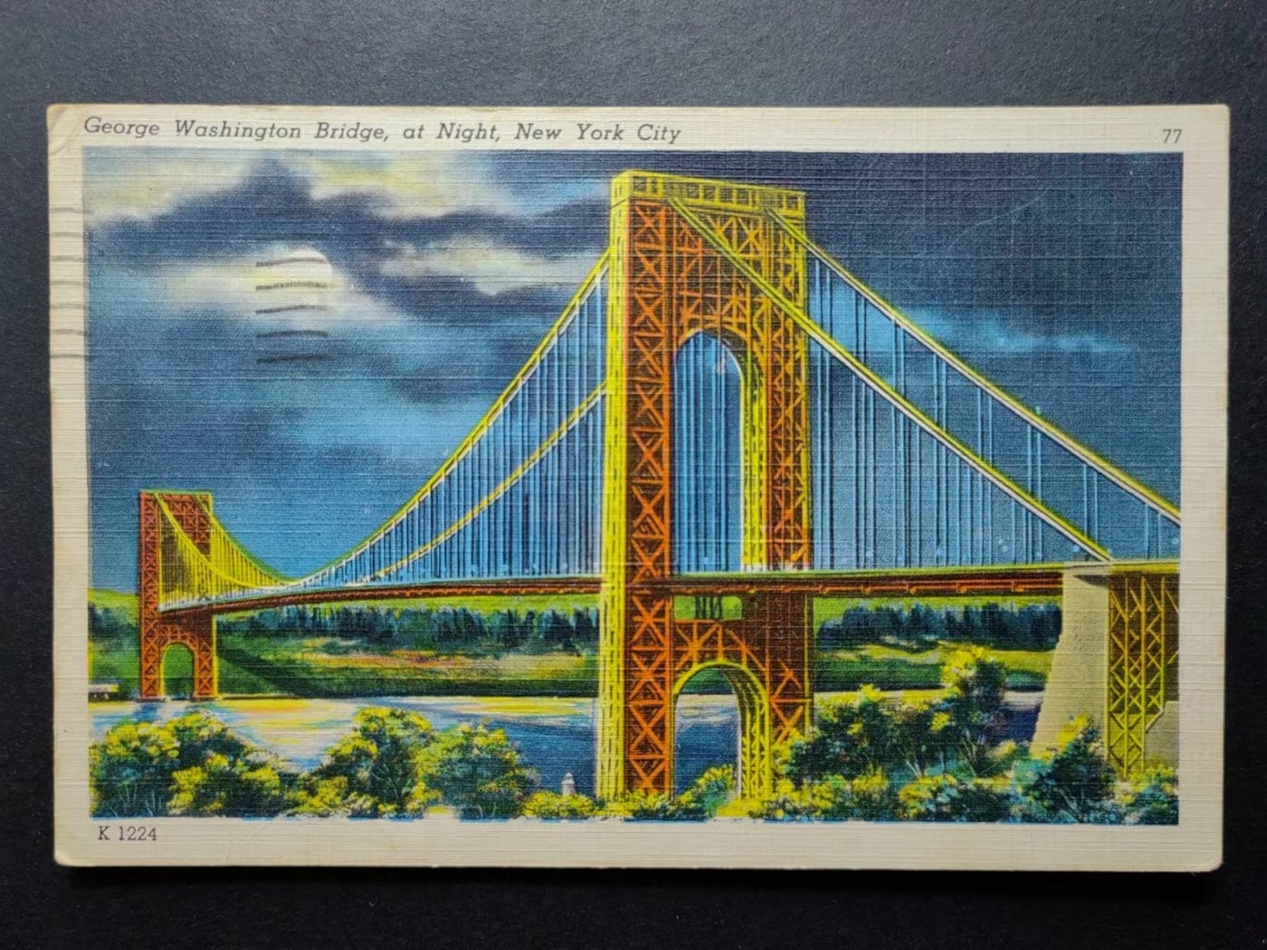 明信片✌（拍卖场）精品🔥专场 第④⑧场 乔治·华盛顿大桥，晚上，纽约