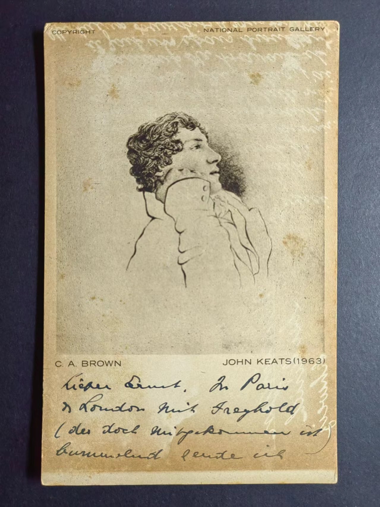 明信片✌（拍卖场）精品🔥专场 第④⑧场 著名诗人-约翰·凯茨 简介明信片