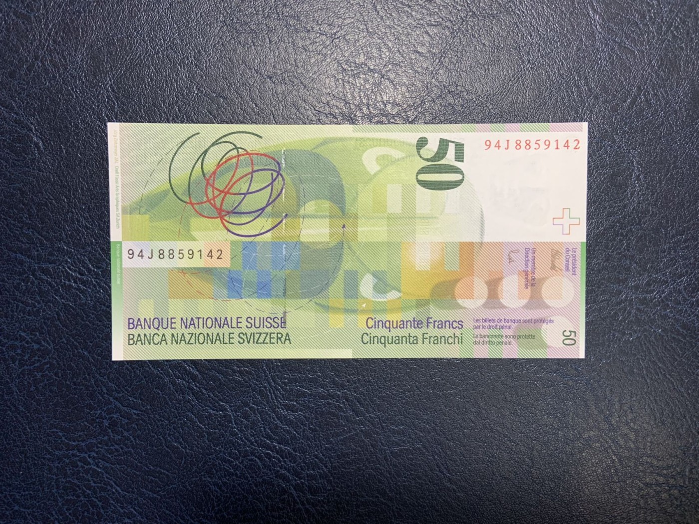 收藏联盟Quantum Auction 第323期拍卖 (需要寄存以及更改收货地址请提前告知) 瑞士1994年50法郎 品相全新UNC 首发年份 舞蹈家 苏菲·托伊伯  　