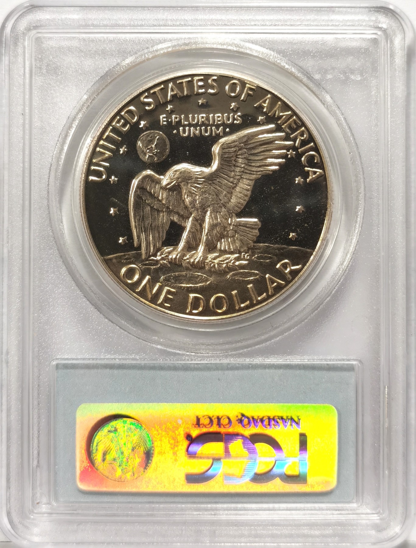 博洋堂世界钱币拍卖第064期（全场包邮） 1974年美国总统艾森豪威尔1美元精制纪念币PCGS-PR69DCAM，原汁原味老包浆，状态极佳，PC早期经典小白盒老盒无官网图，更高评级数量52枚