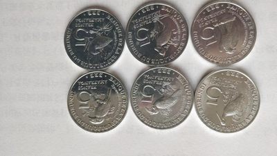 开心收藏拍卖 - 非常稀少的非洲珍稀鸟类纪念币一套6枚，布隆迪5法郎