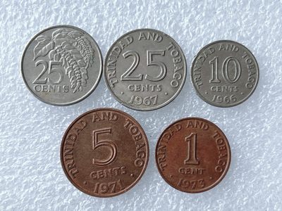 第一海外回流一元起拍收藏 散币专场 第65期 - 特立尼达和多巴哥硬币 5枚