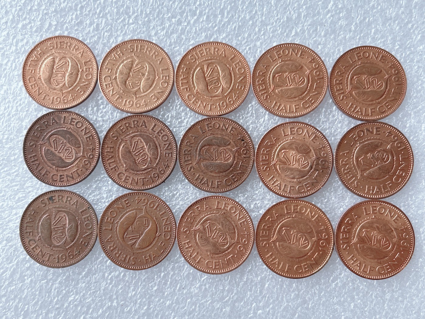 第一海外回流一元起拍收藏 散币专场 第65期 塞拉利昂1/2分硬币 1964年版 15枚