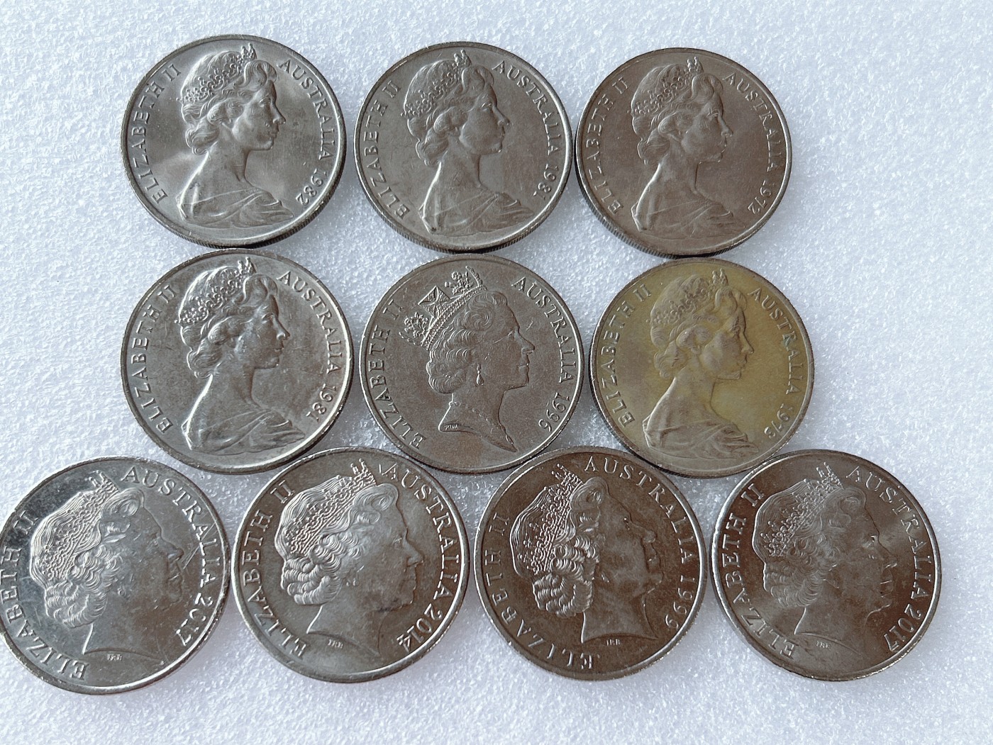 第一海外回流一元起拍收藏 散币专场 第65期 澳大利亚20分鸭嘴兽 三个头像版 10枚