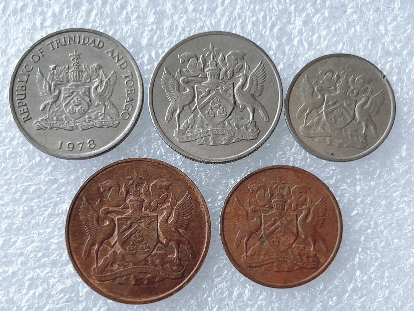第一海外回流一元起拍收藏 散币专场 第65期 特立尼达和多巴哥硬币 5枚