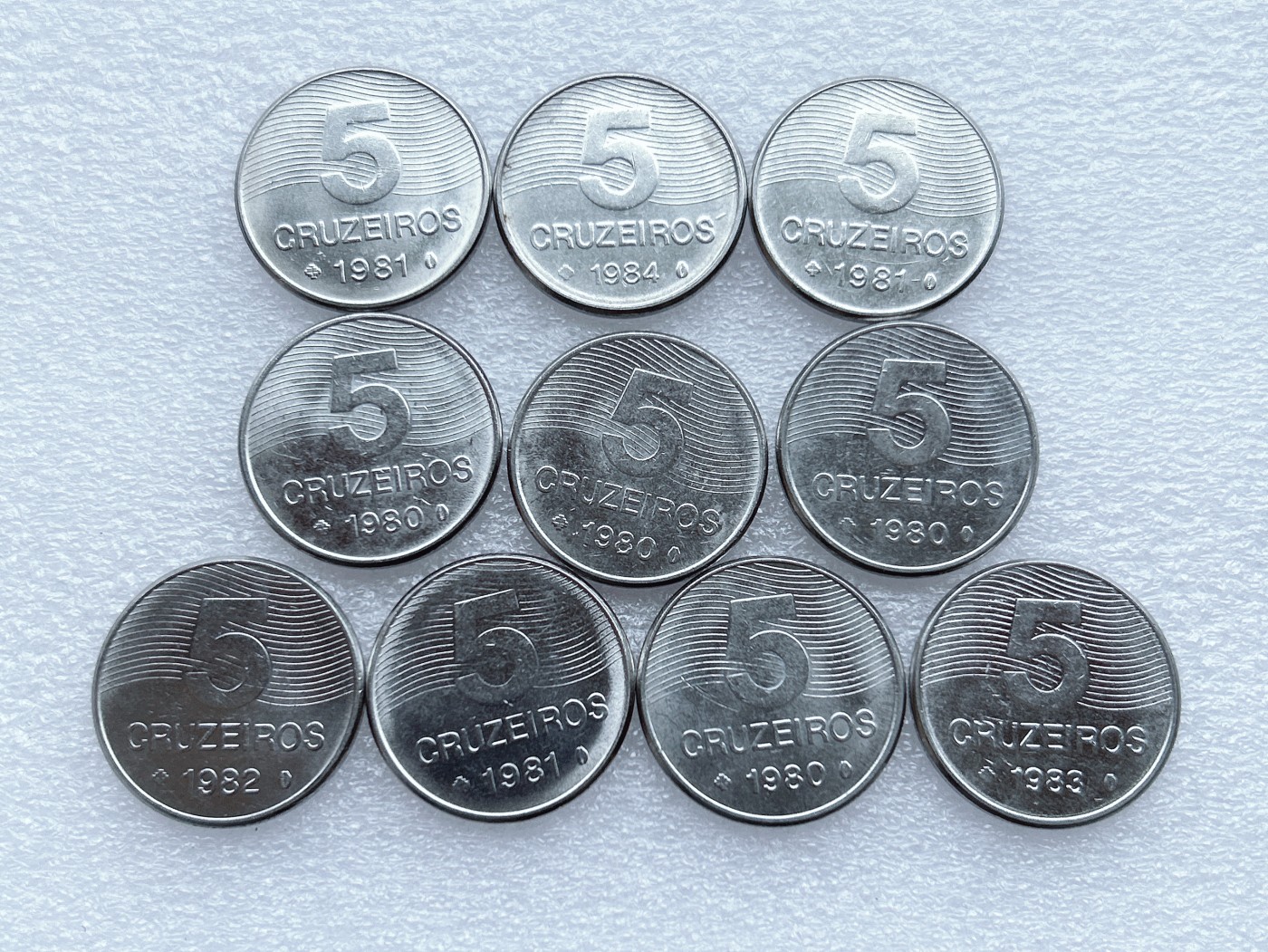 第一海外回流一元起拍收藏 散币专场 第65期 巴西80年代5克鲁塞罗 10枚