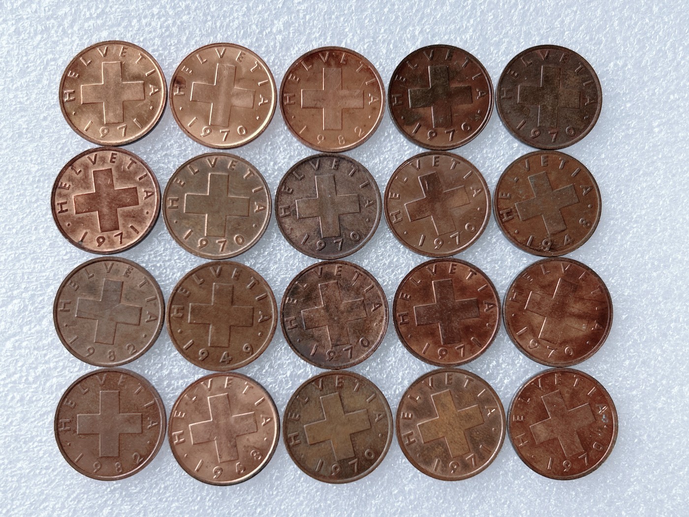 第一海外回流一元起拍收藏 散币专场 第65期 瑞士1分 20枚