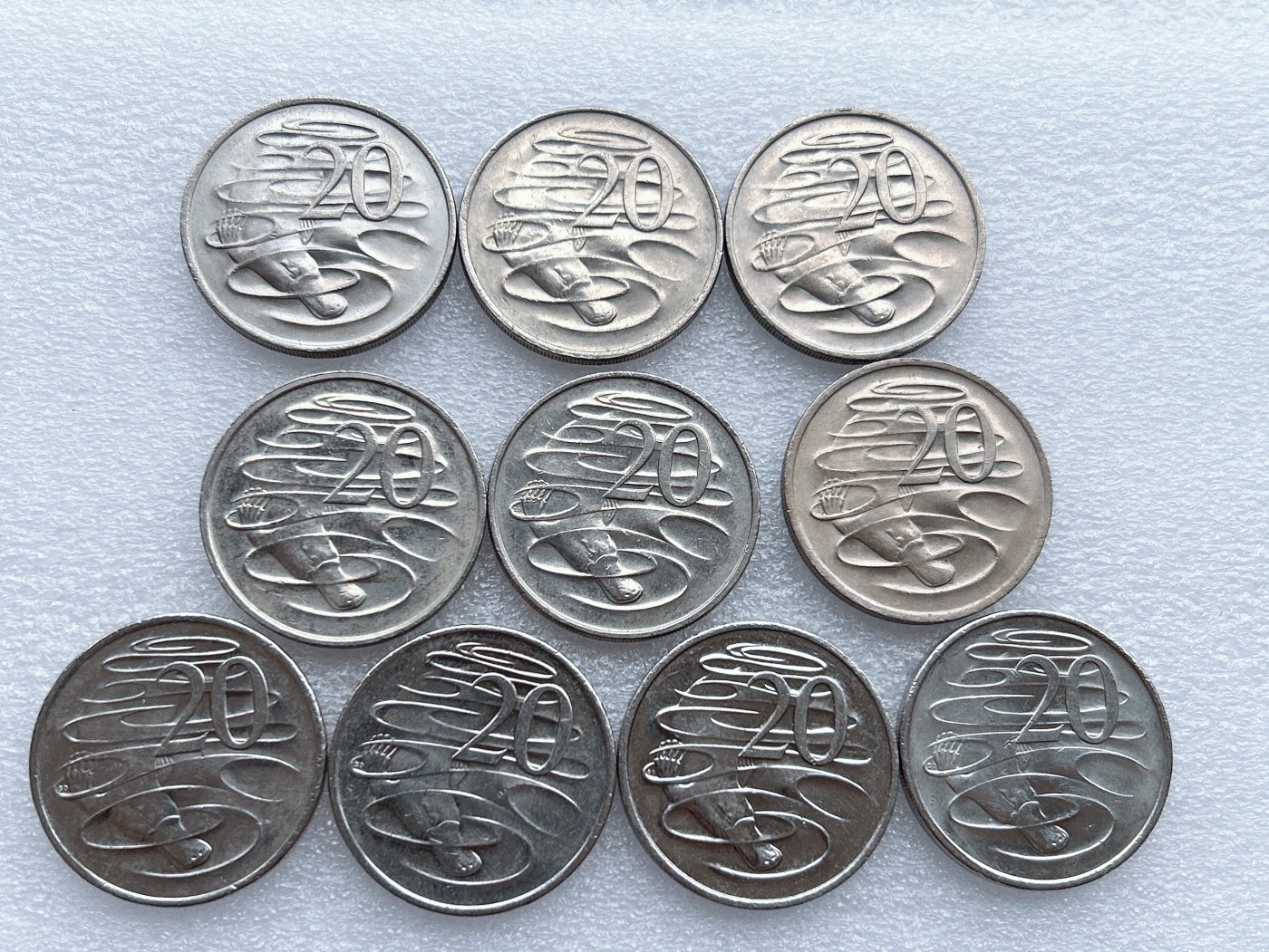 第一海外回流一元起拍收藏 散币专场 第65期 澳大利亚20分鸭嘴兽 三个头像版 10枚