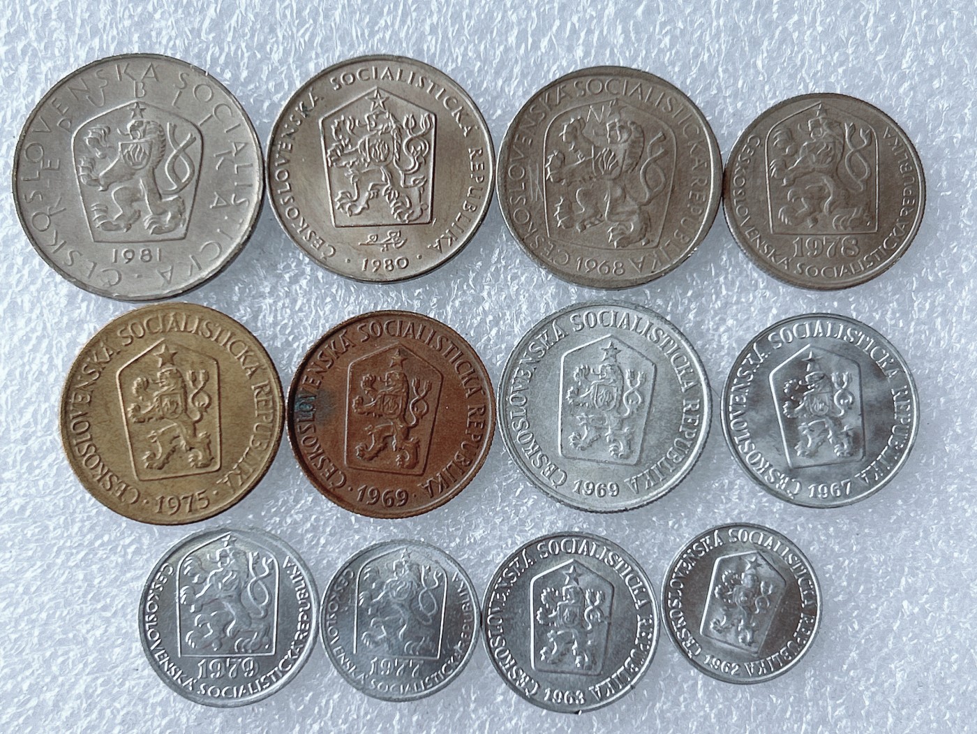 第一海外回流一元起拍收藏 散币专场 第65期 捷克斯洛伐克硬币 12枚 无重复