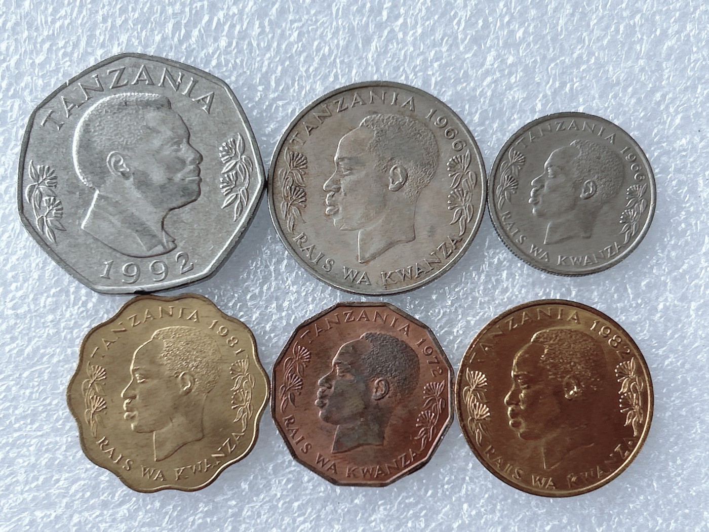 第一海外回流一元起拍收藏 散币专场 第65期 坦桑尼亚硬币 6枚