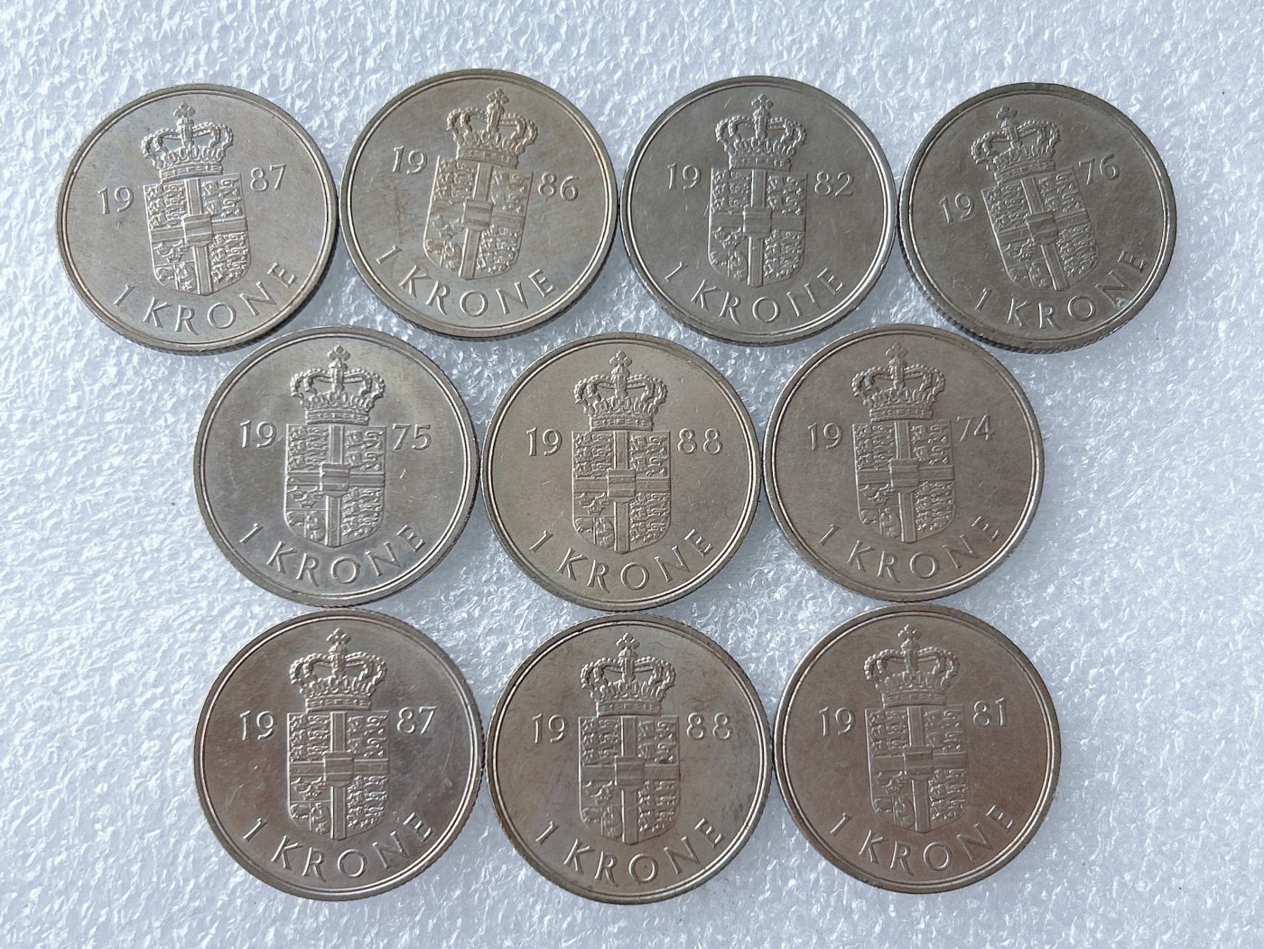 第一海外回流一元起拍收藏 散币专场 第65期 丹麦1克朗 玛格丽特女皇 10枚