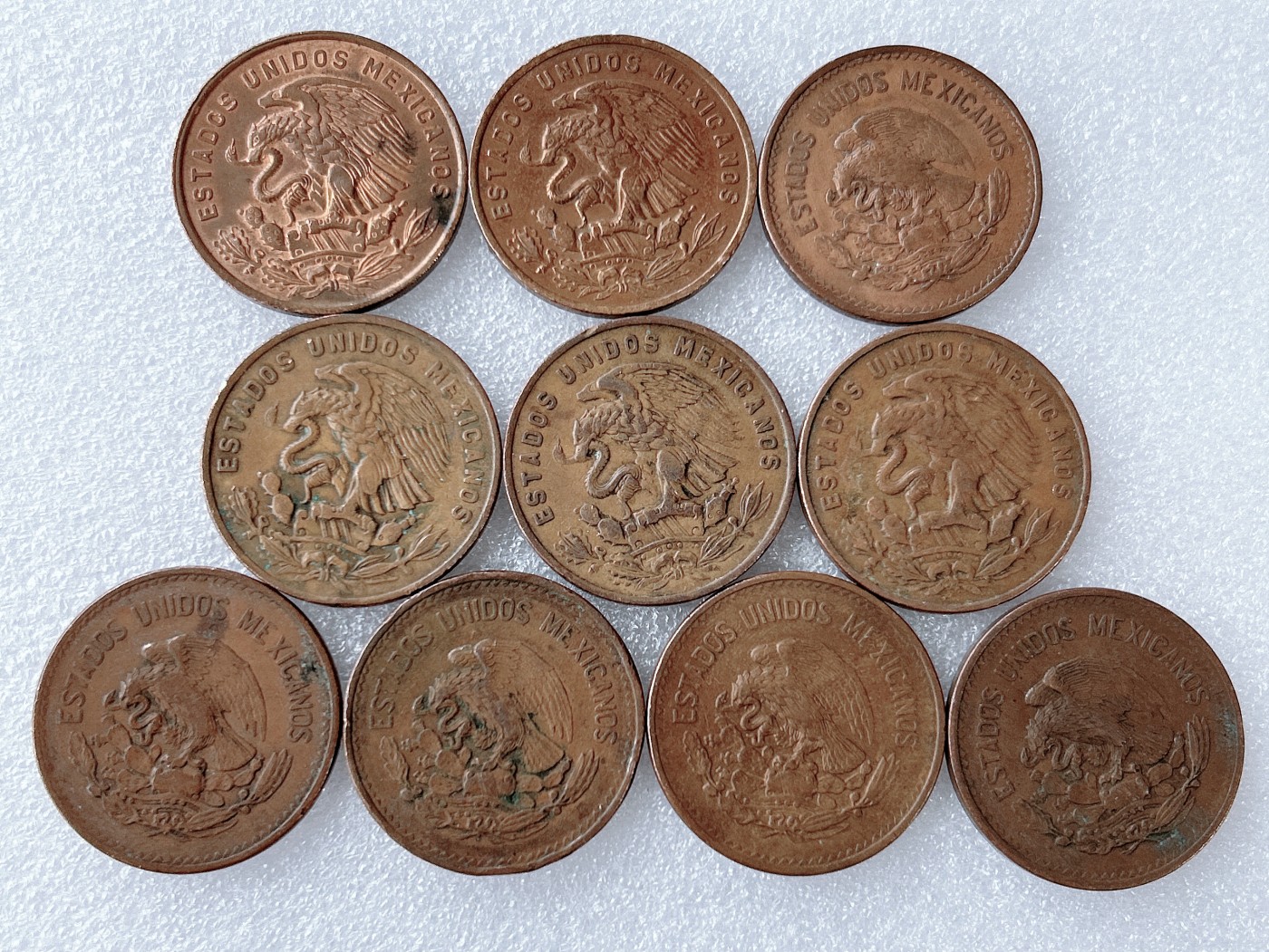 第一海外回流一元起拍收藏 散币专场 第65期 墨西哥20分大铜币 10枚