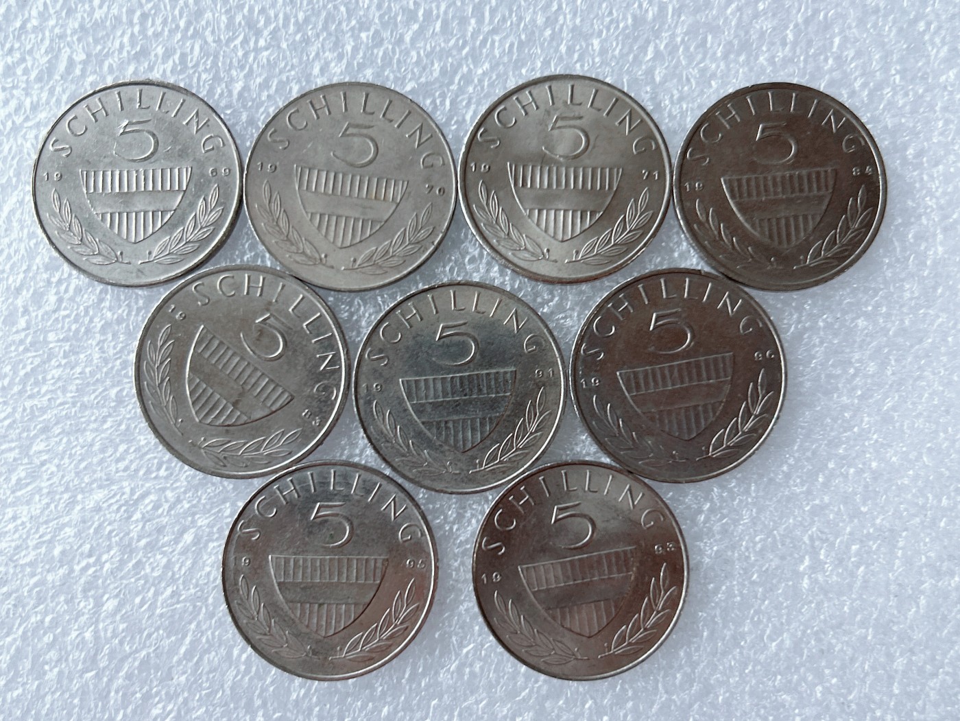 第一海外回流一元起拍收藏 散币专场 第65期 奥地利5先令 9枚