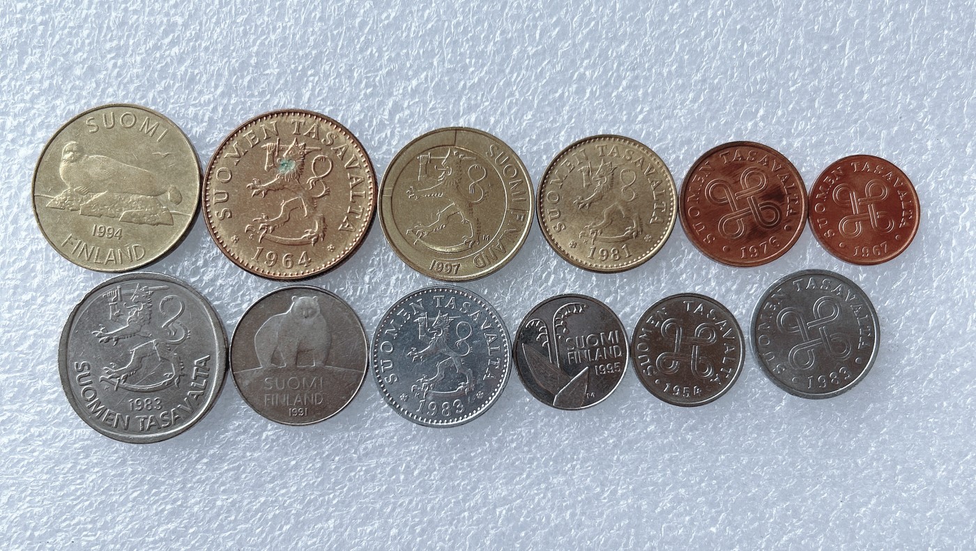 第一海外回流一元起拍收藏 散币专场 第67期 芬兰硬币 12枚 无重复