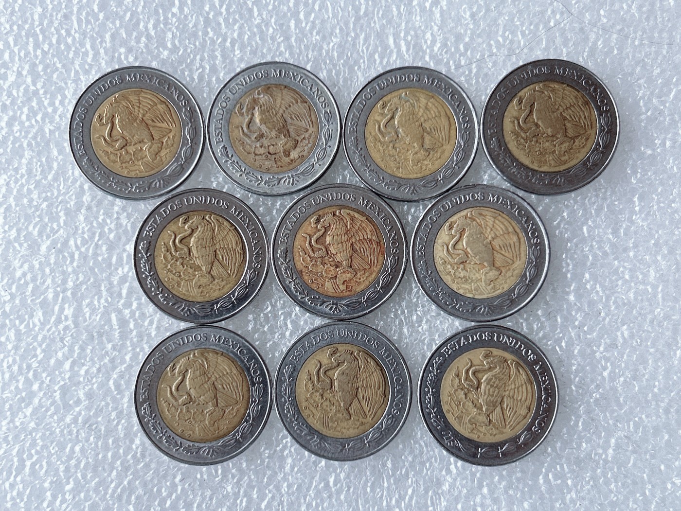 第一海外回流一元起拍收藏 散币专场 第67期 墨西哥2比索玛雅鹰蛇 双金属币 10枚