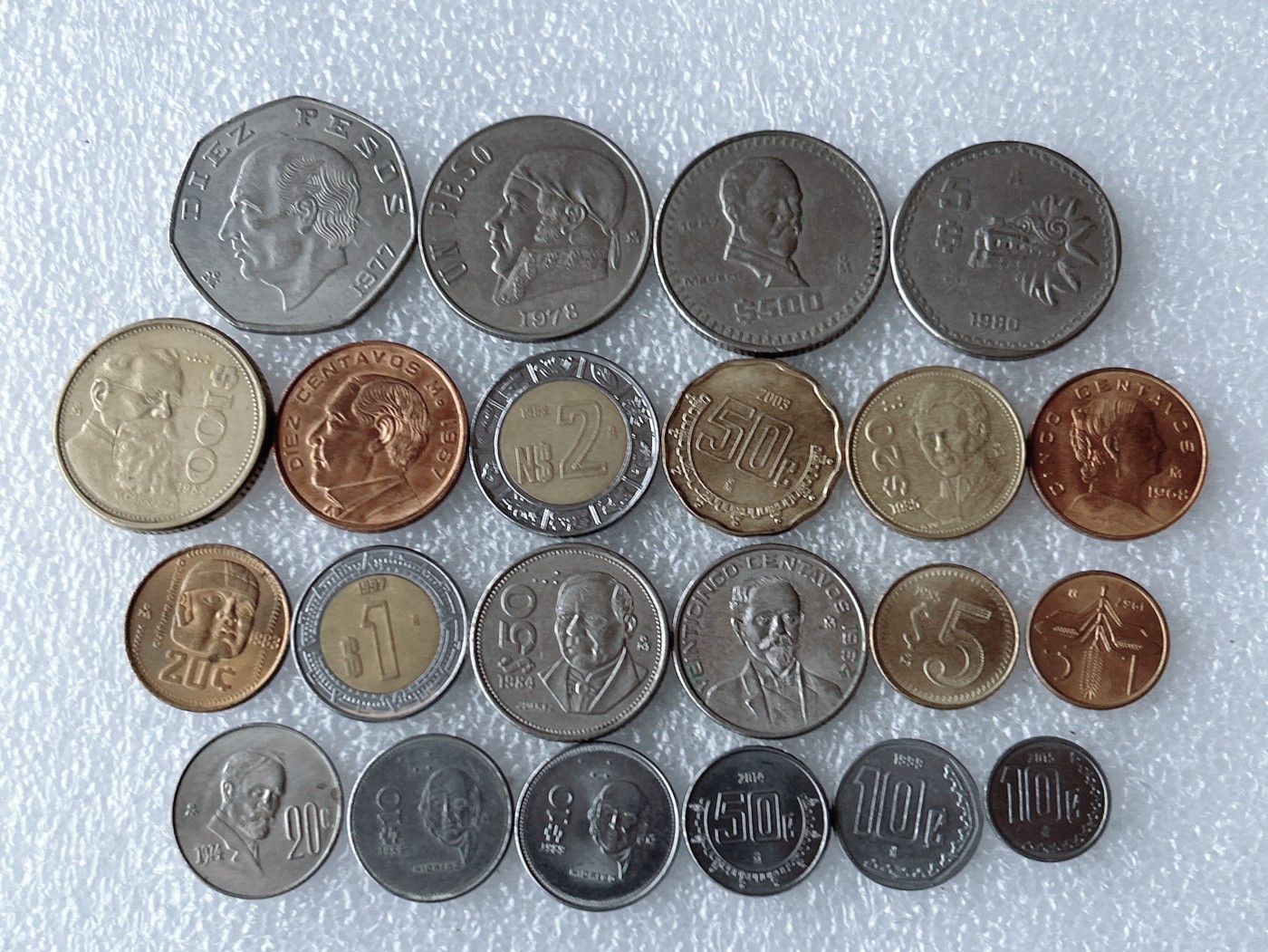 第一海外回流一元起拍收藏 散币专场 第67期 墨西哥硬币 22枚 无重复