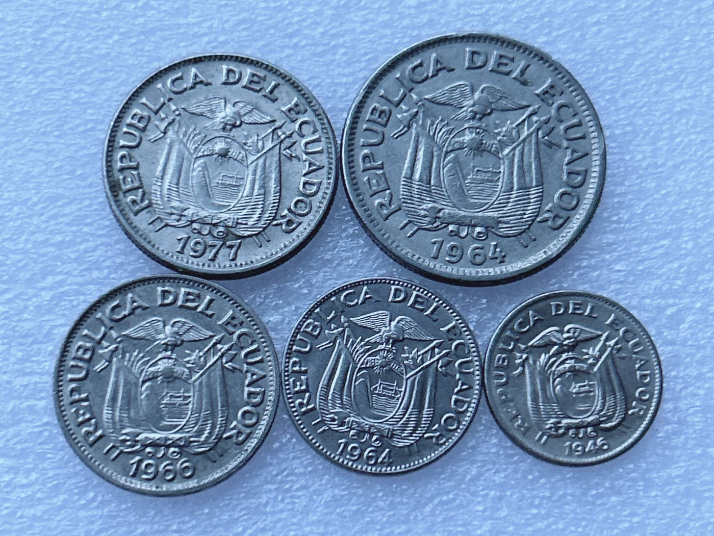 第一海外回流一元起拍收藏 散币专场 第67期 厄瓜多尔5枚套