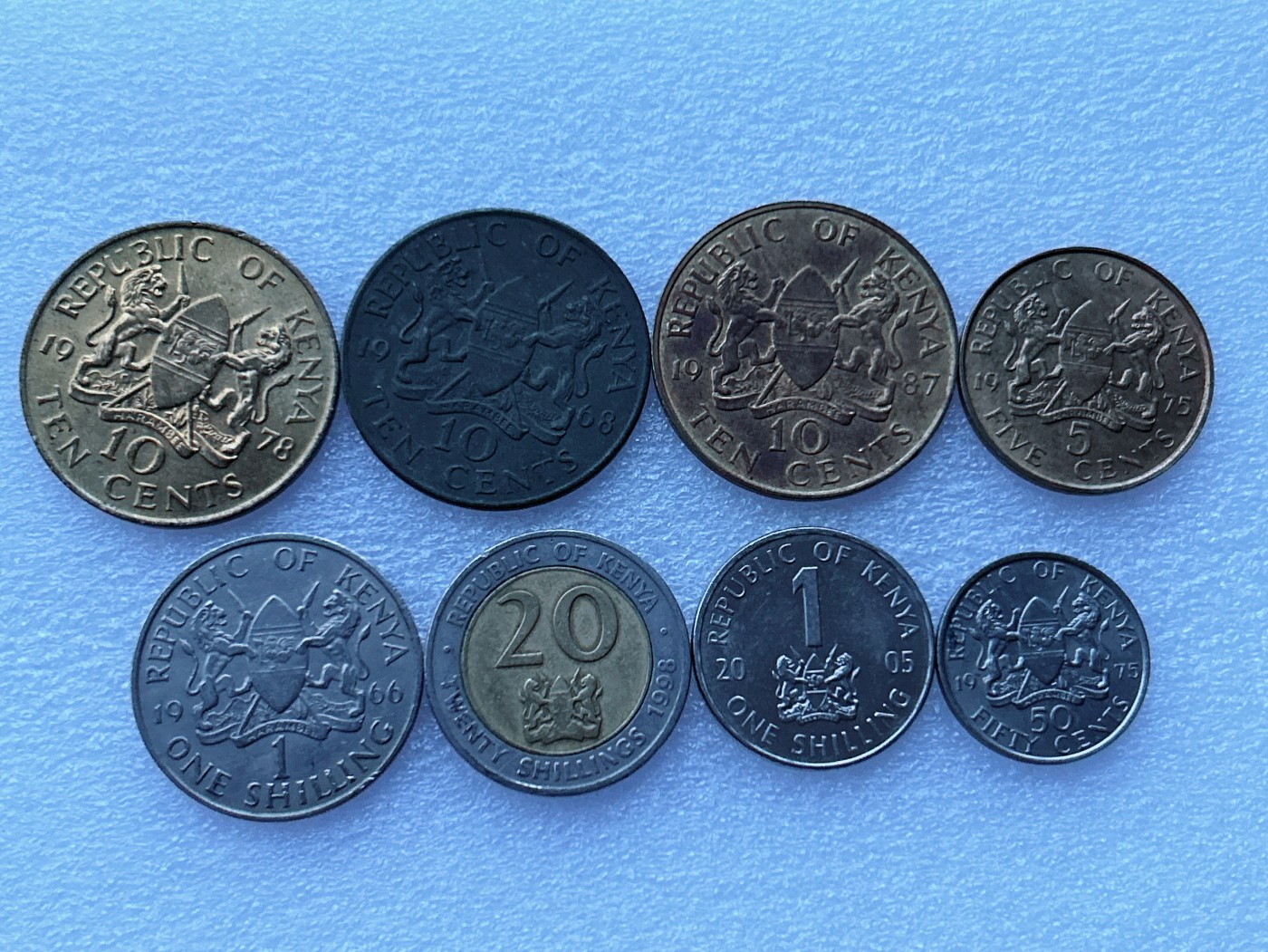 第一海外回流一元起拍收藏 散币专场 第67期 肯尼亚不同版本硬币 8枚