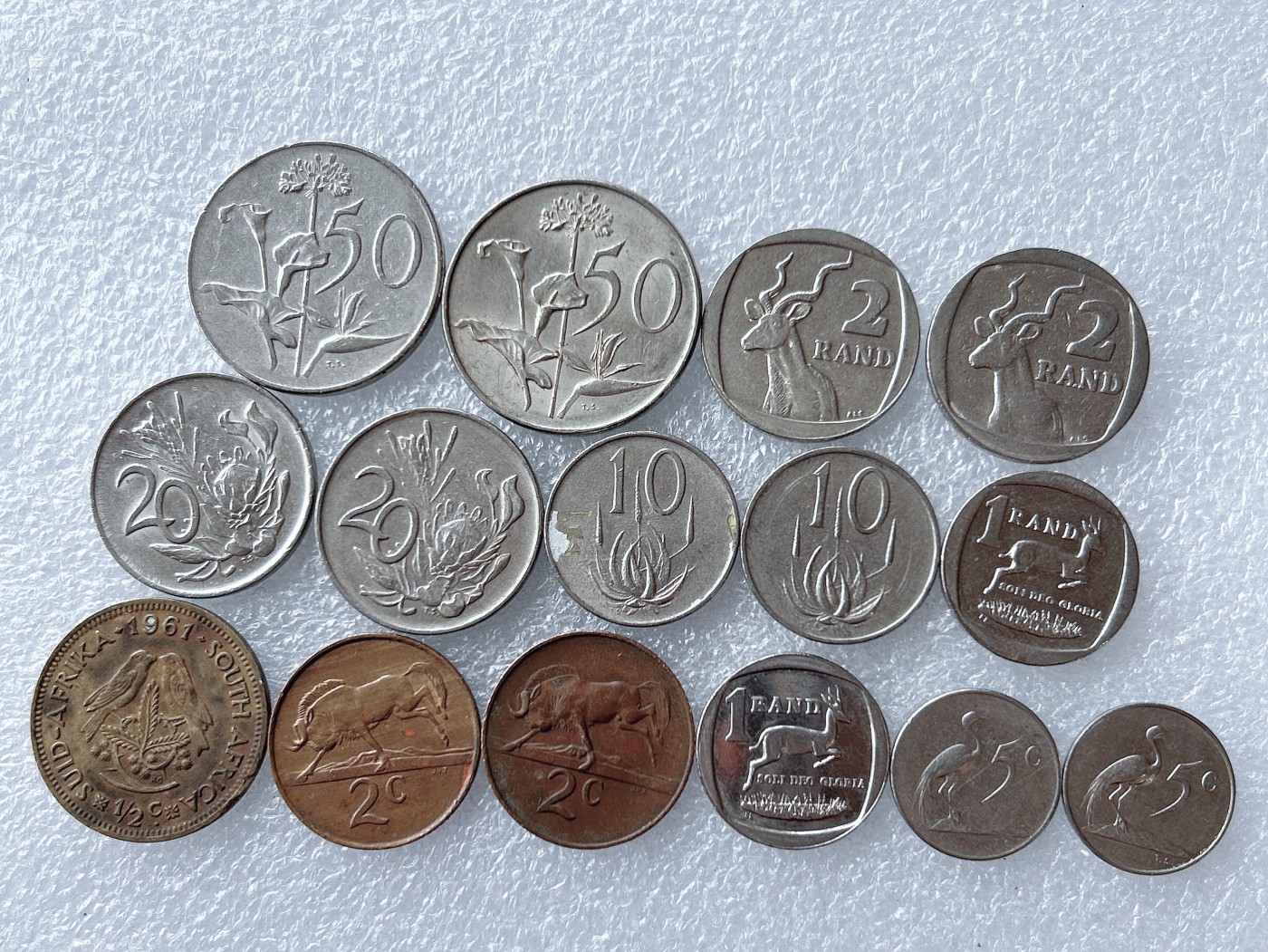 第一海外回流一元起拍收藏 散币专场 第67期 南非硬币不同版本无重复 15枚