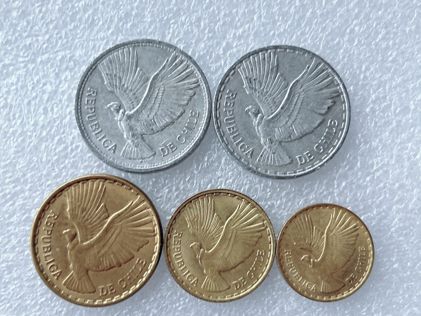 第一海外回流一元起拍收藏 散币专场 第67期 智利飞鹰版 5枚