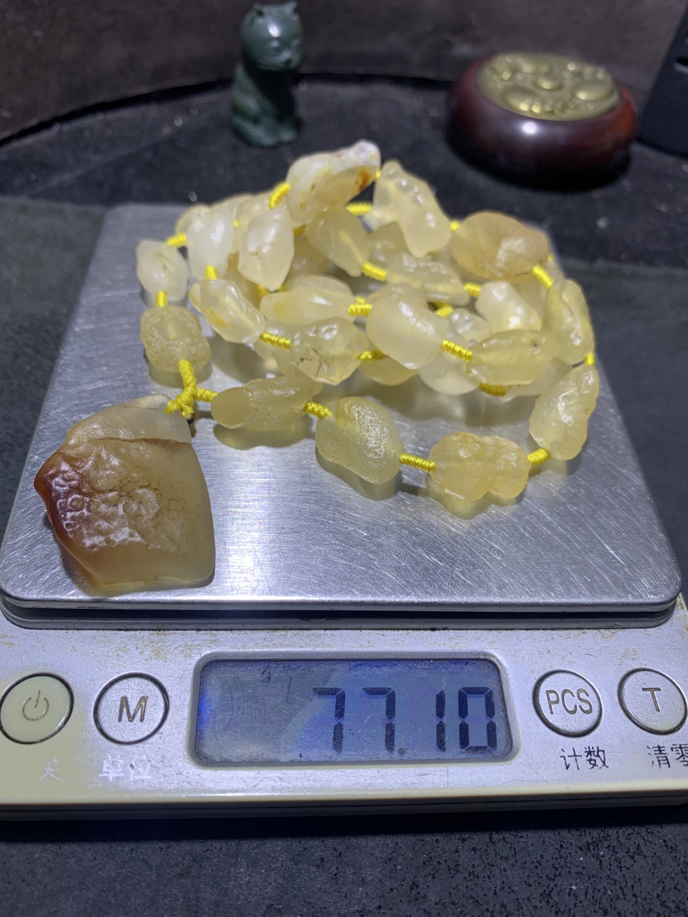 精美天然阿拉善玛瑙麻皮白项链加糖心吊坠项链一条