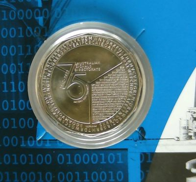 龙年快乐2024 🎉PThappally收藏第25次拍卖，英联邦地区硬币纸币🎉 - Austarlian Mint 2022 One Dollar Commemorative issue for 75th Anniversary Australian Signals Directorate, Coins with Plastic card,