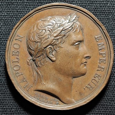 【德藏】世界币章拍卖第70期(全场顺丰包邮) - 1804年 法国拿破仑一世加冕纪念高浮雕铜章 原铸 直径约：40.5mm，重约：37.2g