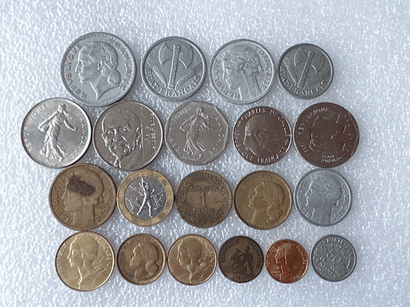 第一海外回流一元起拍收藏 散币专场 第67期 法国硬币 20枚 无重复